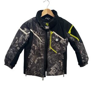 Kids Black and Gray Obermeyer Ski Puffer Jacket size 5